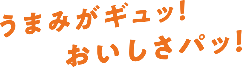 うまみがギュッ！おいしさパッ！